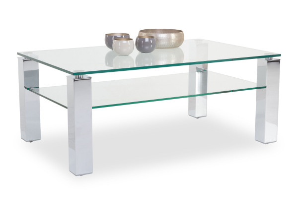 Couchtisch CUBICO in klar aus Glas