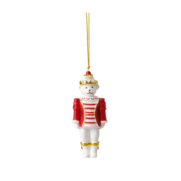 Ornament Nussknacker 2026 in goldfarben aus Bone China