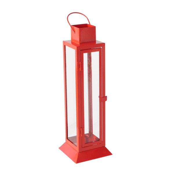 Laterne LAKUNA in rot aus Materialmix