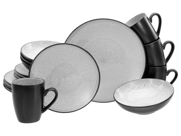 Kombiservice MALMÖ in schwarz aus Steinzeug