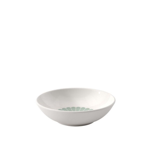 Dessertschale FLEUR vert in weiß aus Bone China