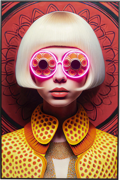 Gerahmtes Bild FANCYLADY in gelb aus Acryl