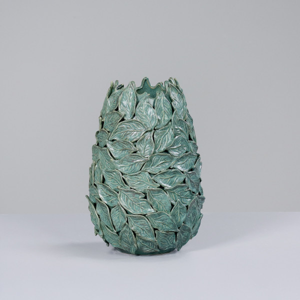 Vase in grün aus Keramik