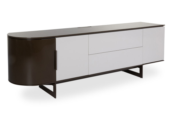 TV Lowboard ZEFERINO TERNI in braun aus Hochglanz