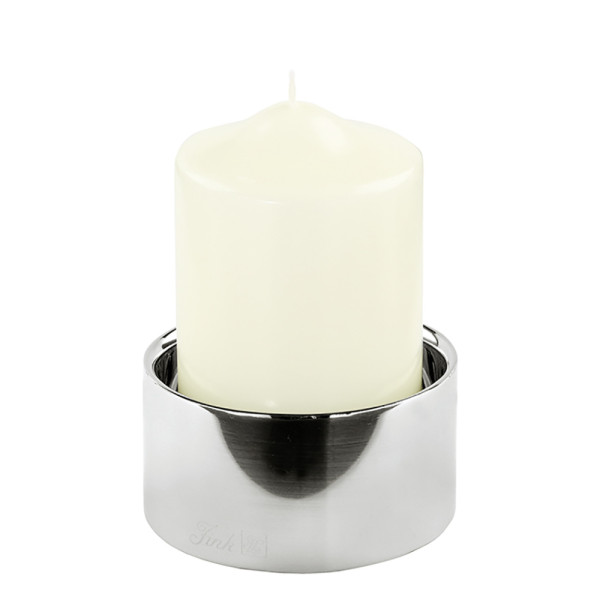 Kerzenhalter SOBRIO in silberfarben aus Edelstahl