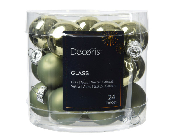 Weihnachtskugel-Box ROSMARIN in grün aus Glas