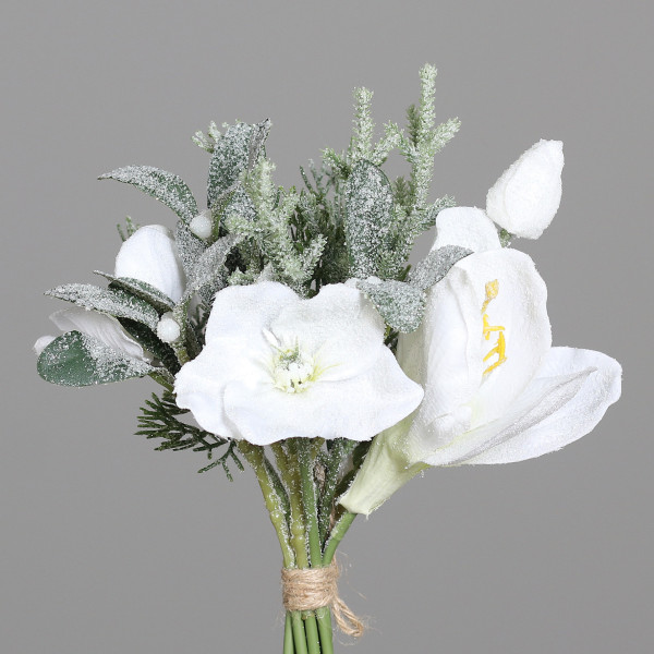 Xmas-Bouquet in creme aus Kunststoff