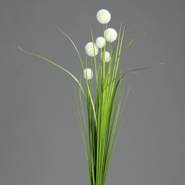 Kunstblume Kugelgras in creme aus Kunststoff