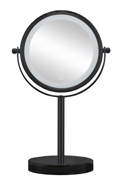 Kosmetikspiegel BRIGHT MIRROR in schwarz aus Glas