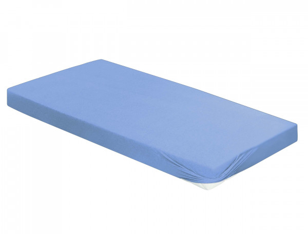 Spannbettlaken NEPTUN Jersey in blau aus Baumwolle