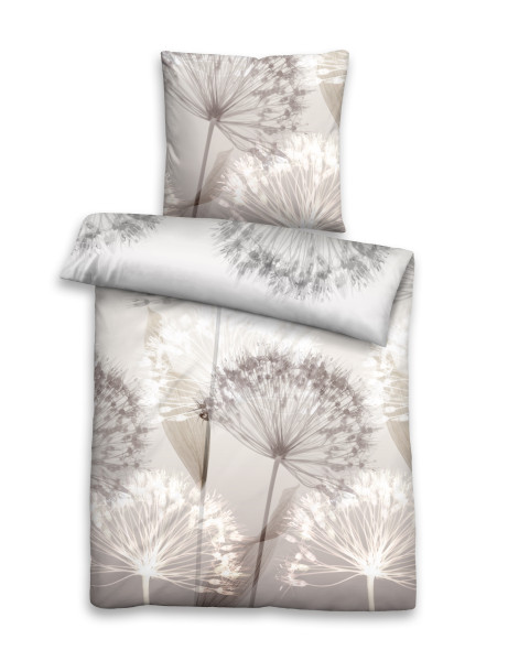 Bettwäsche Satin in grau aus Baumwolle