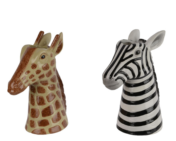 Vase GIRAFFE/ZEBRA in mehrfarbig aus Porzellan