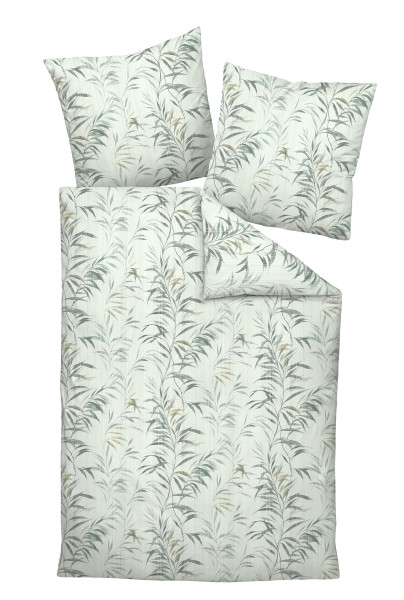 Bettwäsche MILANO Mako-Satin in grün aus Baumwolle