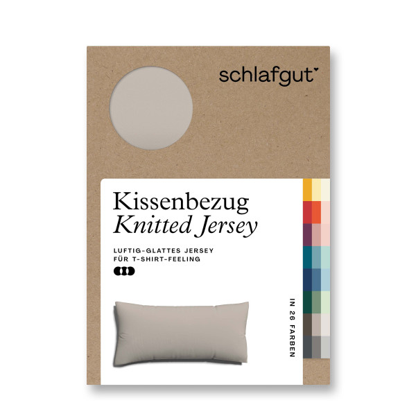 Kissenbezug Knitted Jersey in sand aus Mischgewebe