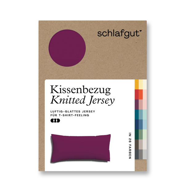 Kissenbezug Knitted Jersey in Purple aus Mischgewebe