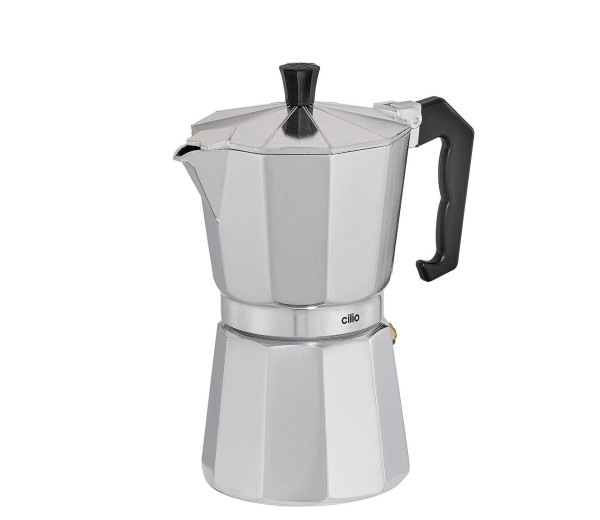 Espressokocher CLASSICO in silberfarben aus Aluminium