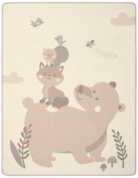Kinderdecken FOXY&FRIENDS in beige aus Mischgewebe