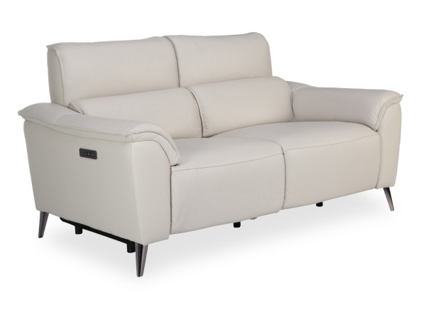 Sofa 2 Sitzer HARPER HOKUTO in beige aus Leder/Stoff