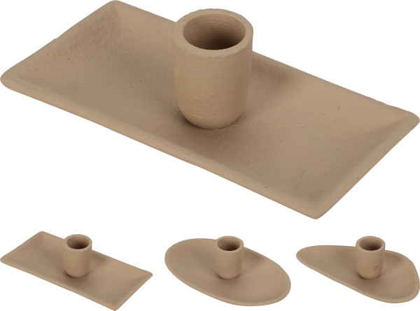 Kerzenhalter in apricot aus Aluminium