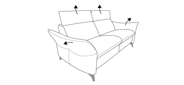Sofa 2,5 Sitzer MAINSTADT in schwarz aus Leder