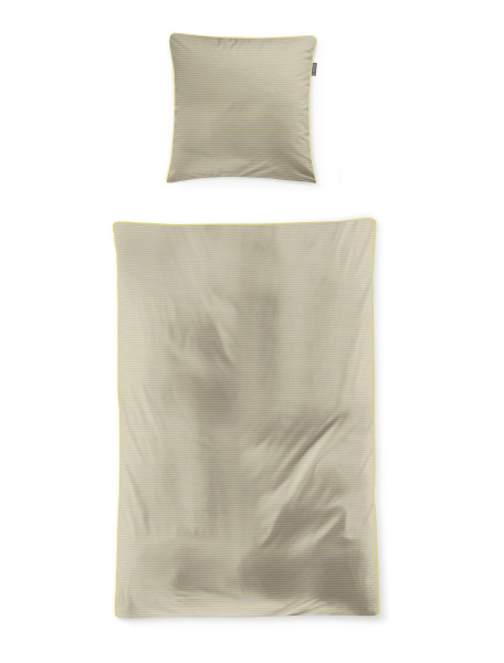 Bettwäsche TOKIO Satin in gelb aus Baumwolle
