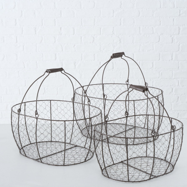 Korb WIRE in braun aus Eisen