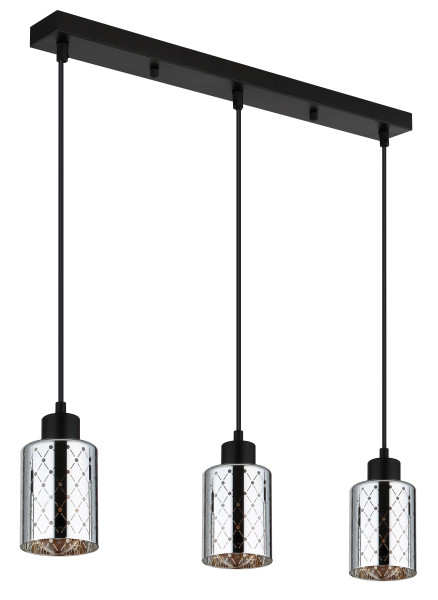 Hängeleuchte ALONSO in schwarz aus Metall