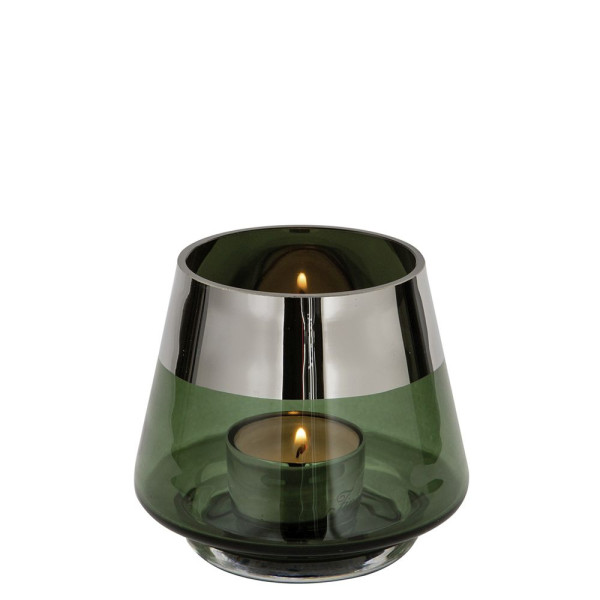 Teelichthalter JONA in dunkelgrün aus Glas