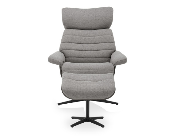 Sessel HARPER ALBOX in grau aus Leder/Stoff