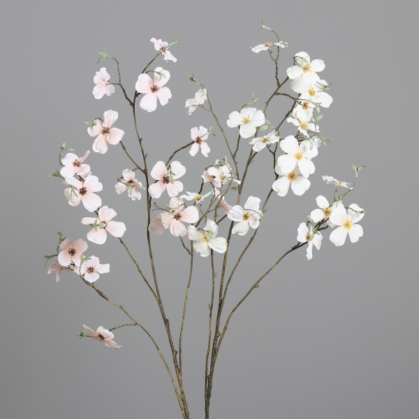 Kunstblume Cornusblüte in rosa aus Kunststoff
