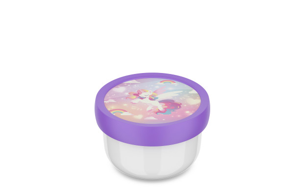 Snackbox UNICORN GLOW in lila aus Kunststoff