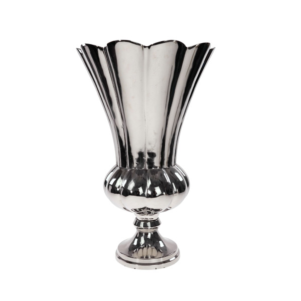 Vase FONTANA in silberfarben aus Aluminium