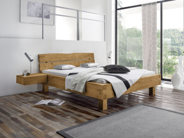Bett Oak Wild in Wildeiche aus Massivholz