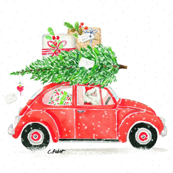 Servietten CHRISTMAS DELIVERY in mehrfarbig aus Papier