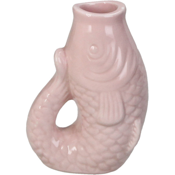 Vase FISH in rose aus Steingut