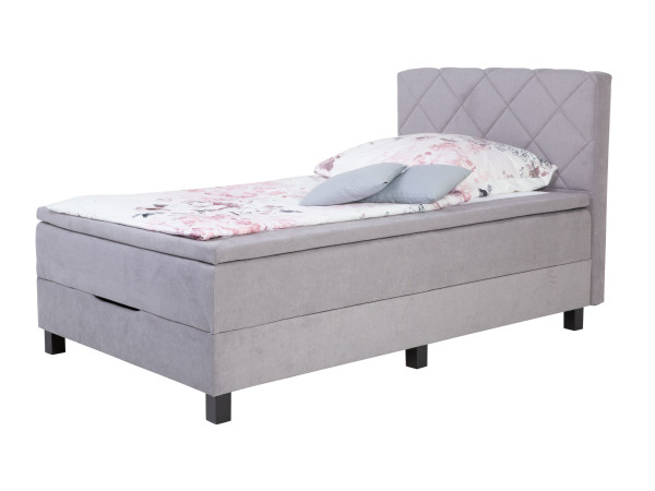 Boxspringbett HARPER STETTIN in silver aus Stoff
