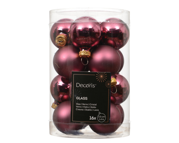 Weihnachtskugel-Box DUNKELROSA in rose aus Glas