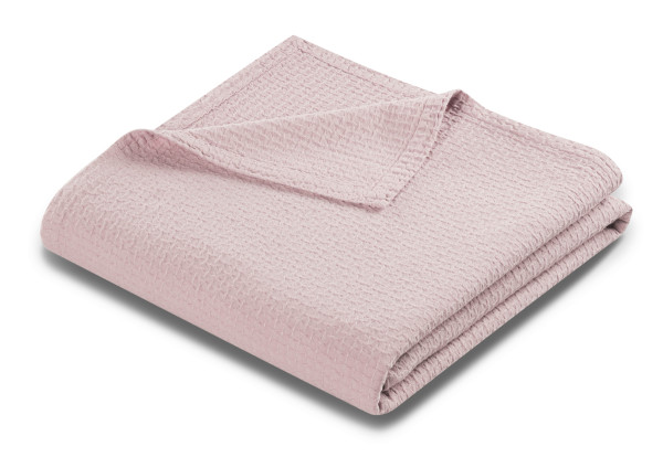 Bettüberwurf RUFFLE in pink aus Mischgewebe