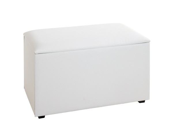 Sitztruhe in weiß aus Materialmix