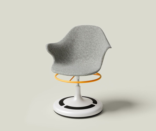 Drehstuhl POPTOP in grau aus Filz