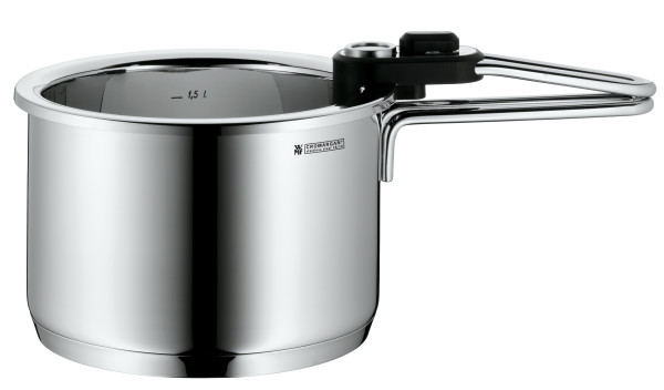 Simmertopf in silberfarben aus Metall