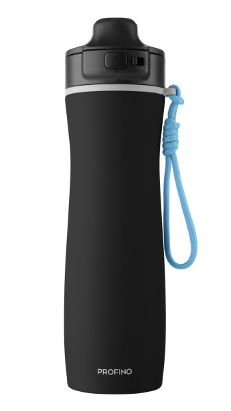 Trinkflasche PROFINO Active in schwarz aus Metall