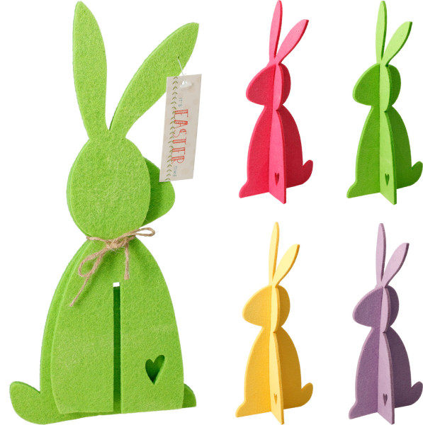 Hase in mehrfarbig aus Filz