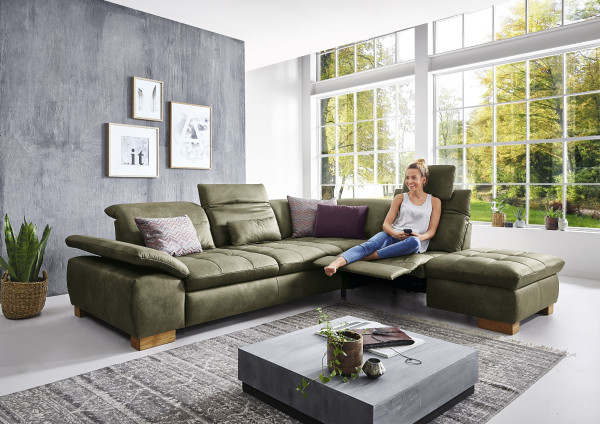 Polsterecke vito FULLA in lindgrün aus Stoff