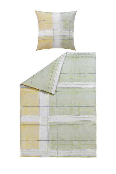 Bettwäsche VIVIAN Satin in grün aus Baumwolle