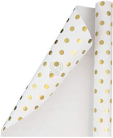 Geschenkpapier Rolle POINTS in goldfarben aus Papier