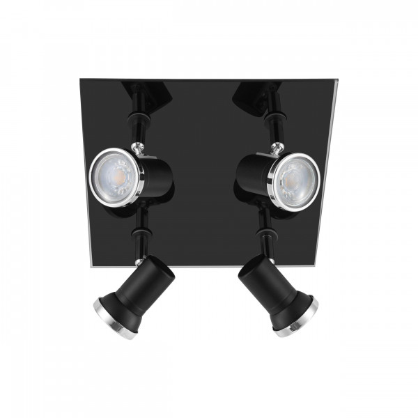 Wand-/Deckenspot TAMARA 1 in schwarz aus Glas
