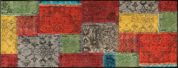 Fußmatte VINTAGE Patches in mehrfarbig aus Polyamid