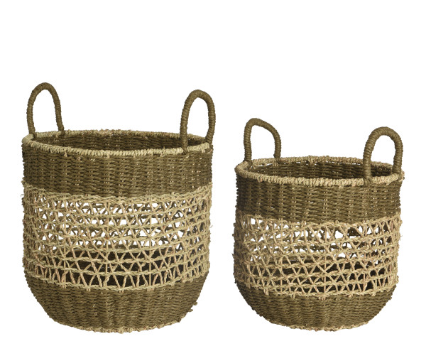 Korb in grau aus Seegras