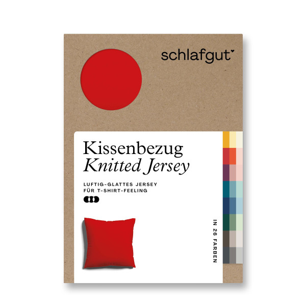 Kissenbezug Knitted Jersey in rot aus Mischgewebe